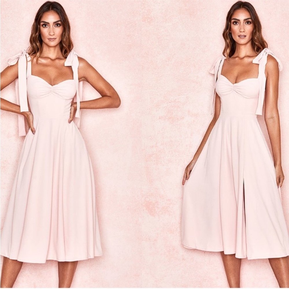 HOUSE OF CB 'Alicia' Blush Pink Midi Sundress